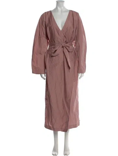 Pre-owned Nanushka V-neck Long Dress W/ Tags In Pink