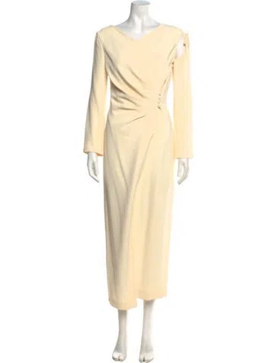Pre-owned Nanushka V-neck Long Dress In Yellow