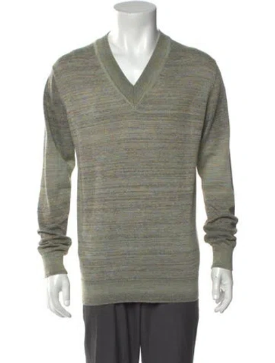 Pre-owned Nanushka V-neck Long Sleeve Pullover In Green