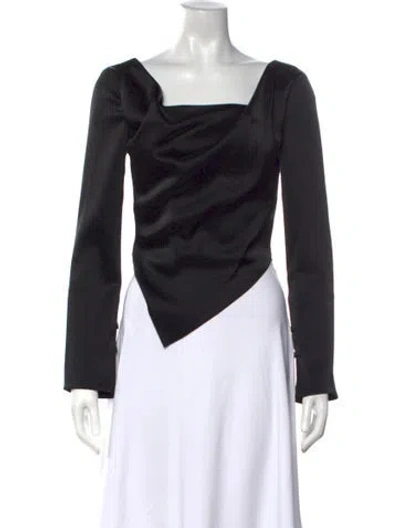 Pre-owned Nanushka V-neck Long Sleeve Top In Black