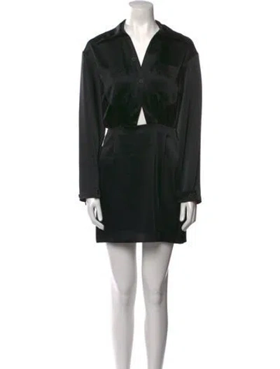 Pre-owned Nanushka V-neck Mini Dress In Black
