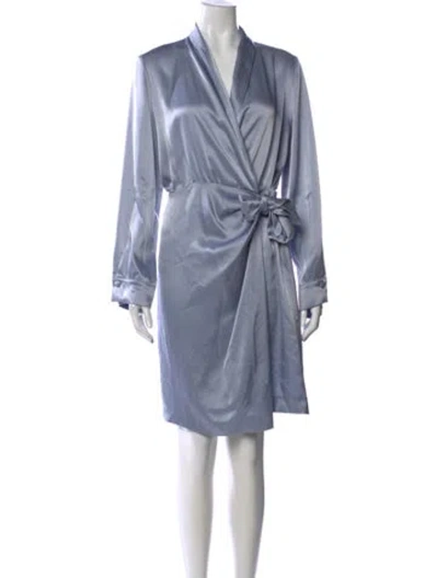Pre-owned Nanushka V-neck Mini Dress In Blue