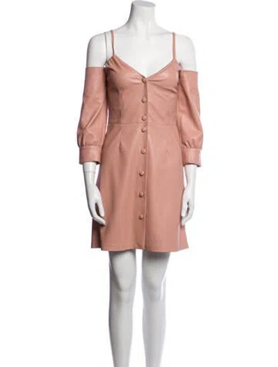 Pre-owned Nanushka V-neck Mini Dress In Pink