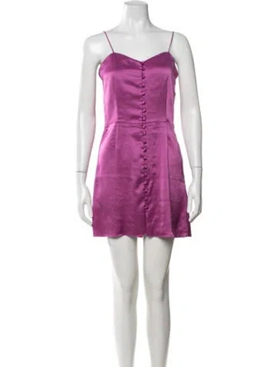 Pre-owned Nanushka V-neck Mini Dress In Purple