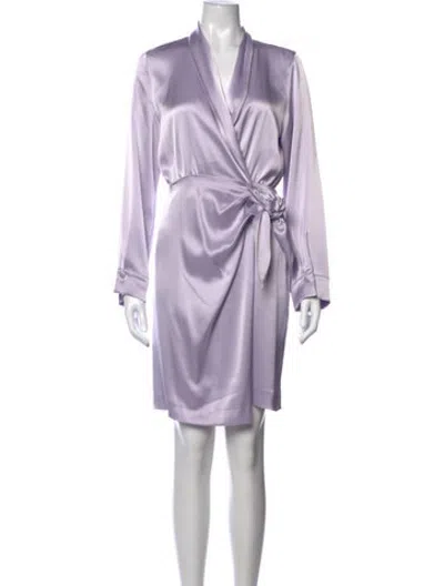 Pre-owned Nanushka V-neck Mini Dress In Purple