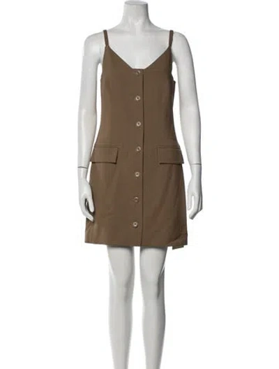 Pre-owned Nanushka V-neck Mini Dress W/ Tags In Brown