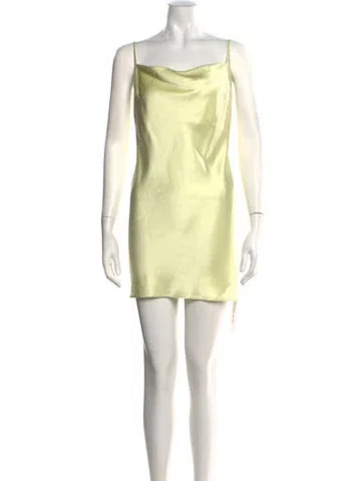 Pre-owned Nanushka V-neck Mini Dress In Yellow