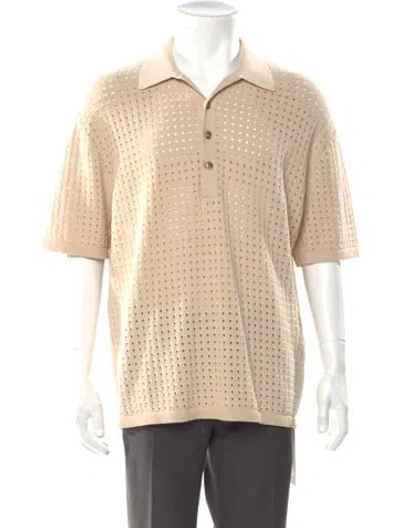 Pre-owned Nanushka V-neck Short Sleeve Polo Shirt In Neutral