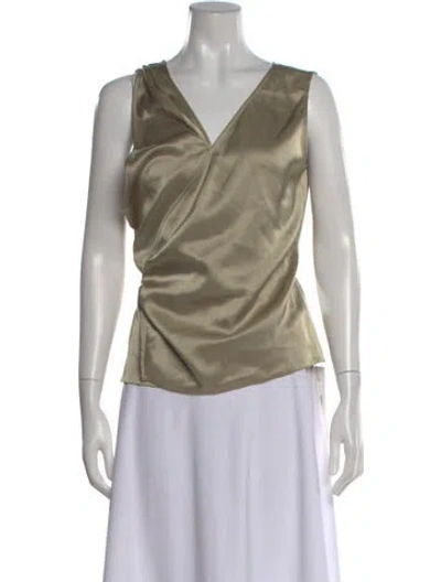 Pre-owned Nanushka V-neck Sleeveless Blouse W/ Tags In Neutral