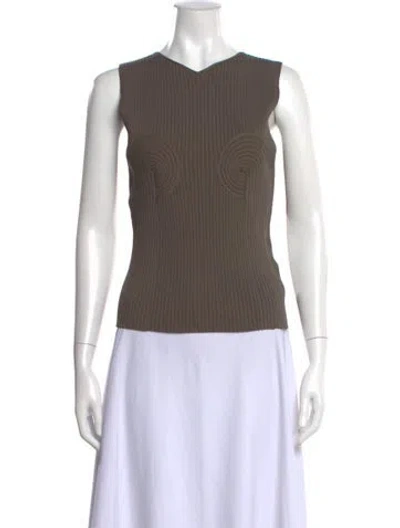 Pre-owned Nanushka V-neck Sleeveless Top In Green