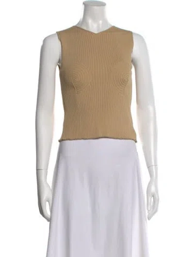 Pre-owned Nanushka V-neck Sleeveless Top In Neutral
