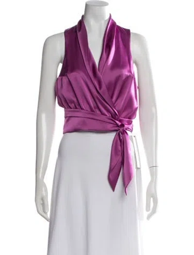 Pre-owned Nanushka V-neck Sleeveless Top In Purple