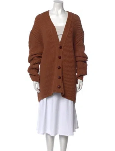 Pre-owned Nanushka V-neck Sweater In Brown