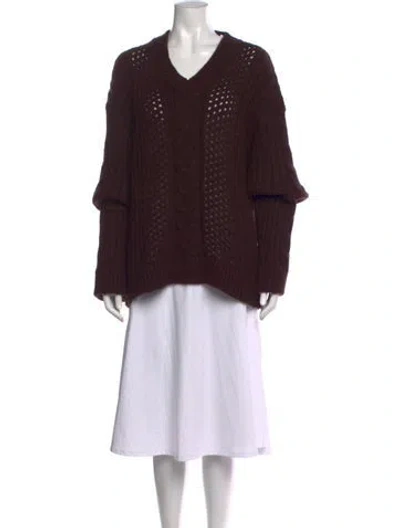 Pre-owned Nanushka V-neck Sweater In Brown