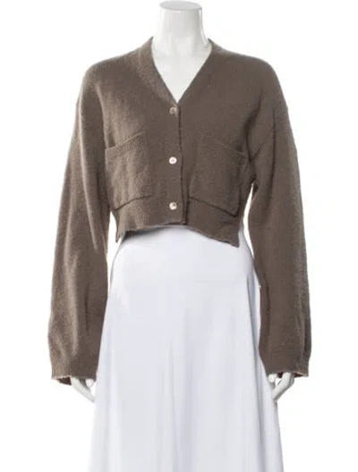 Pre-owned Nanushka V-neck Sweater In Gray