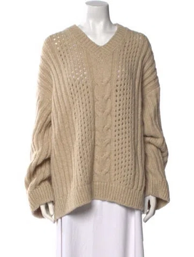 Pre-owned Nanushka V-neck Sweater In Neutral