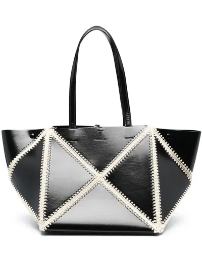 Nanushka Whipstitch-trim Detail Tote Bag In Black