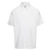 Nanushka Adam' White Short Sleeve Shirt With Tonal Letter Embroidery In Cotton In White