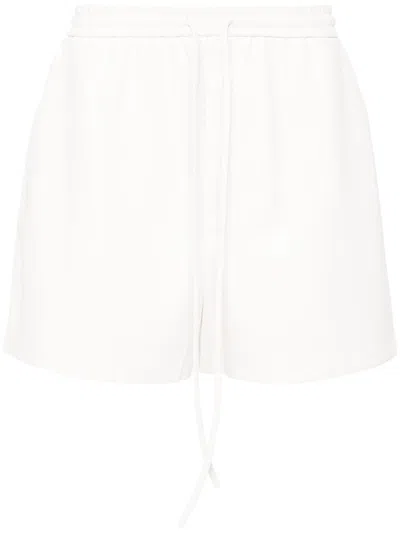 NANUSHKA WHITE FAUX-LEATHER DRAWSTRING SHORTS