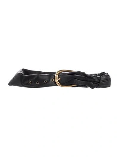 Pre-owned Nanushka Wide Leather Belt In Black