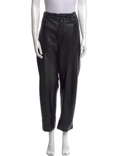 Pre-owned Nanushka Wide Leg Pants In Black