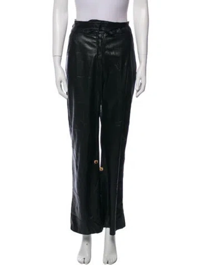 Pre-owned Nanushka Wide Leg Pants In Black