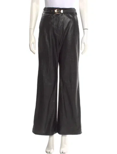 Pre-owned Nanushka Wide Leg Pants In Black