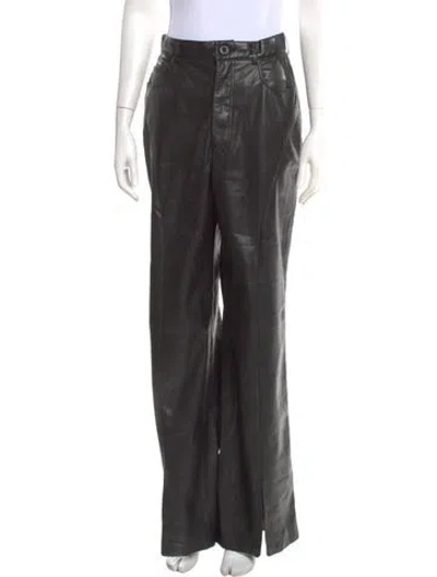 Pre-owned Nanushka Wide Leg Pants In Black
