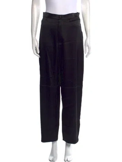 Pre-owned Nanushka Wide Leg Pants In Black