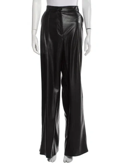 Pre-owned Nanushka Wide Leg Pants In Black