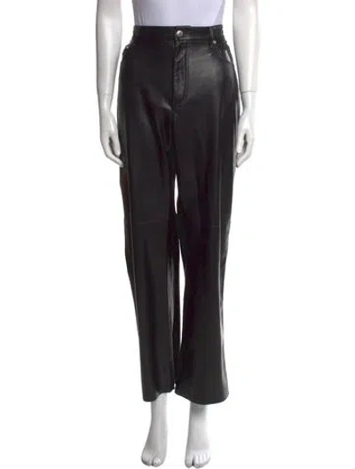 Pre-owned Nanushka Wide Leg Pants In Black