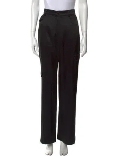 Pre-owned Nanushka Wide Leg Pants In Black