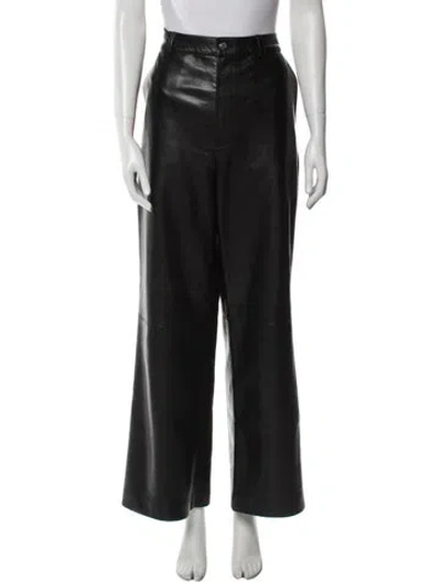 Pre-owned Nanushka Wide Leg Pants In Black