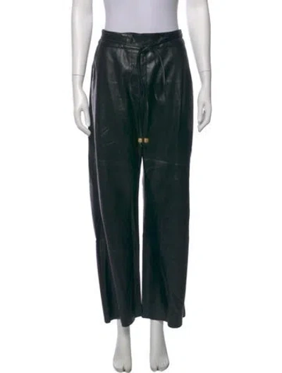Pre-owned Nanushka Wide Leg Pants In Black