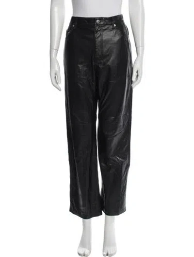 Pre-owned Nanushka Wide Leg Pants In Black