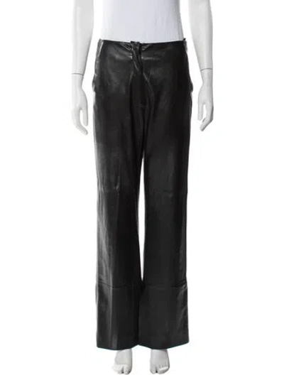 Pre-owned Nanushka Wide Leg Pants In Black