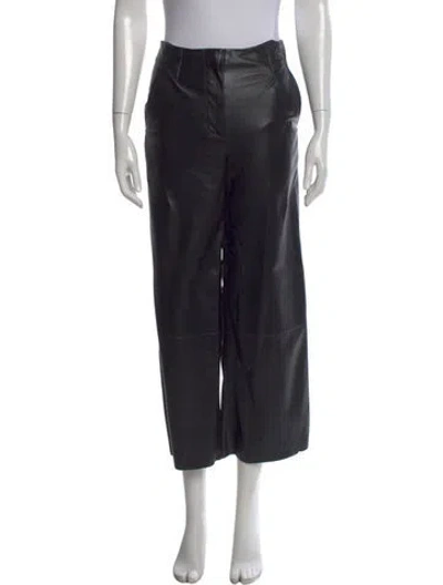 Pre-owned Nanushka Wide Leg Pants In Black