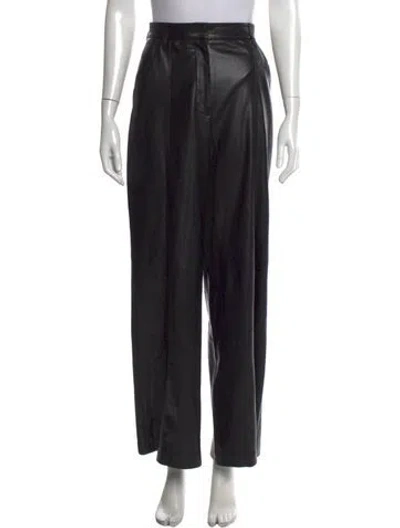 Pre-owned Nanushka Wide Leg Pants In Black