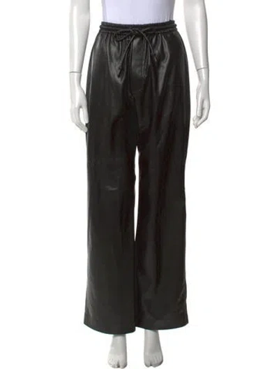 Pre-owned Nanushka Wide Leg Pants In Black