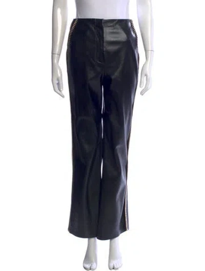 Pre-owned Nanushka Wide Leg Pants In Black