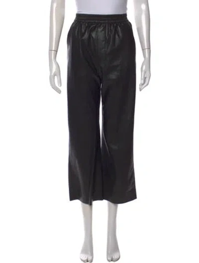 Pre-owned Nanushka Wide Leg Pants In Black