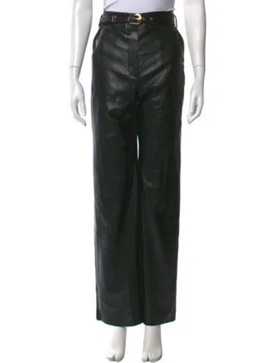 Pre-owned Nanushka Wide Leg Pants In Black