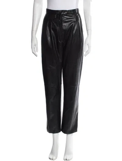 Pre-owned Nanushka Wide Leg Pants In Black