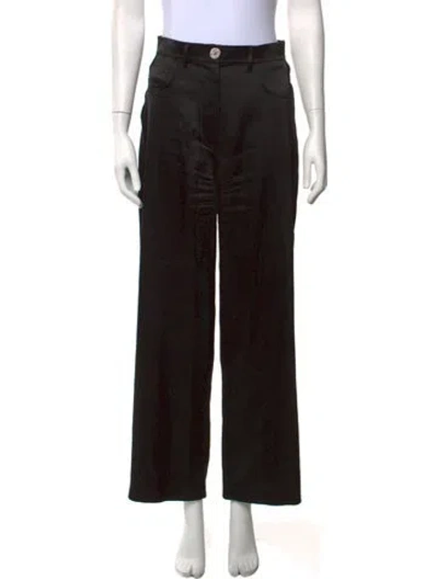 Pre-owned Nanushka Wide Leg Pants In Black
