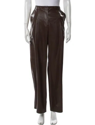 Pre-owned Nanushka Wide Leg Pants In Brown
