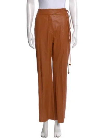 Pre-owned Nanushka Wide Leg Pants In Brown