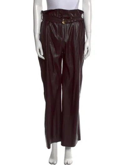 Pre-owned Nanushka Wide Leg Pants In Burgundy