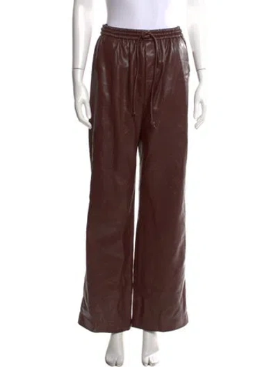 Pre-owned Nanushka Wide Leg Pants In Burgundy