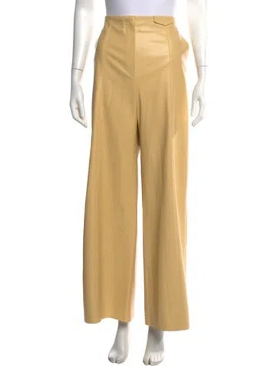 Pre-owned Nanushka Wide Leg Pants In Yellow