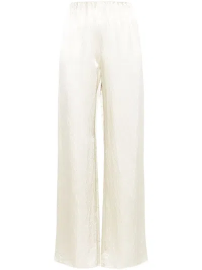 Nanushka Wide-leg Satin Trousers In White